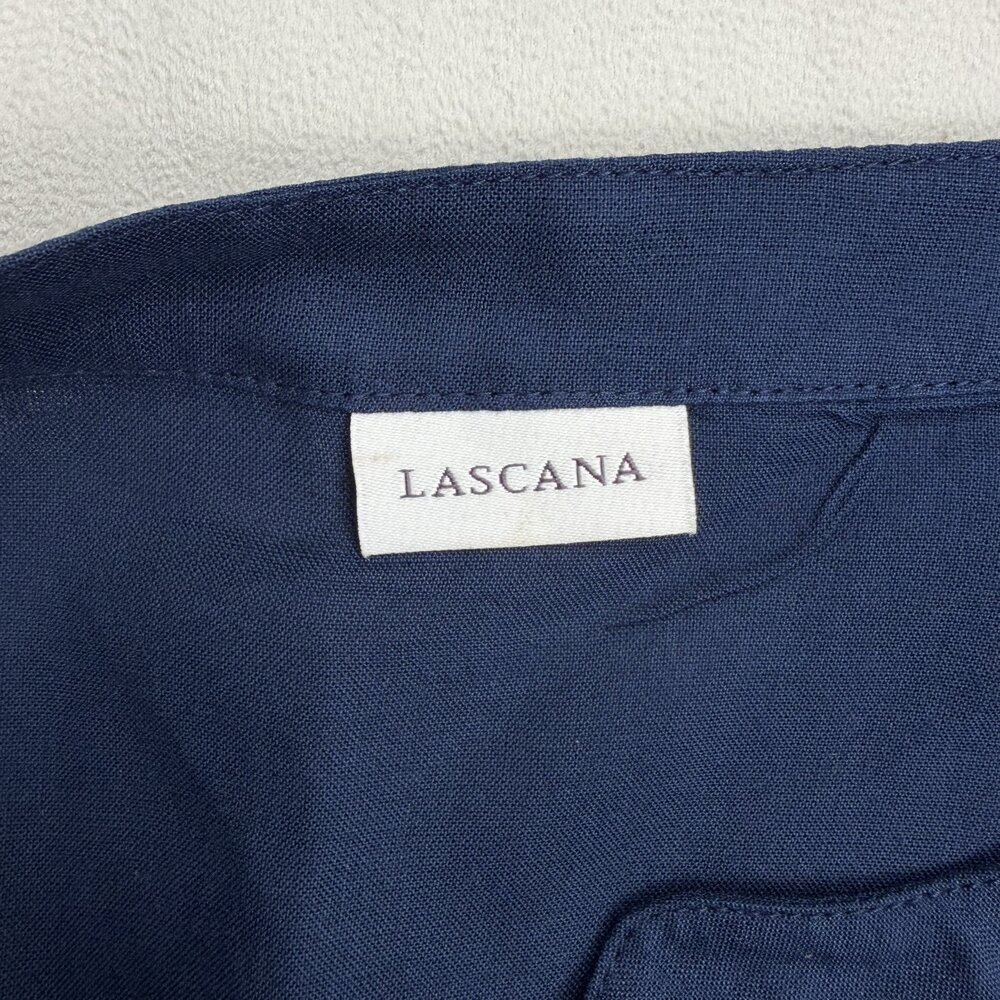 Lascana Navy Tiered Lace Tunic Blouse Bell Sleeve Size 12 - Picture 5 of 11